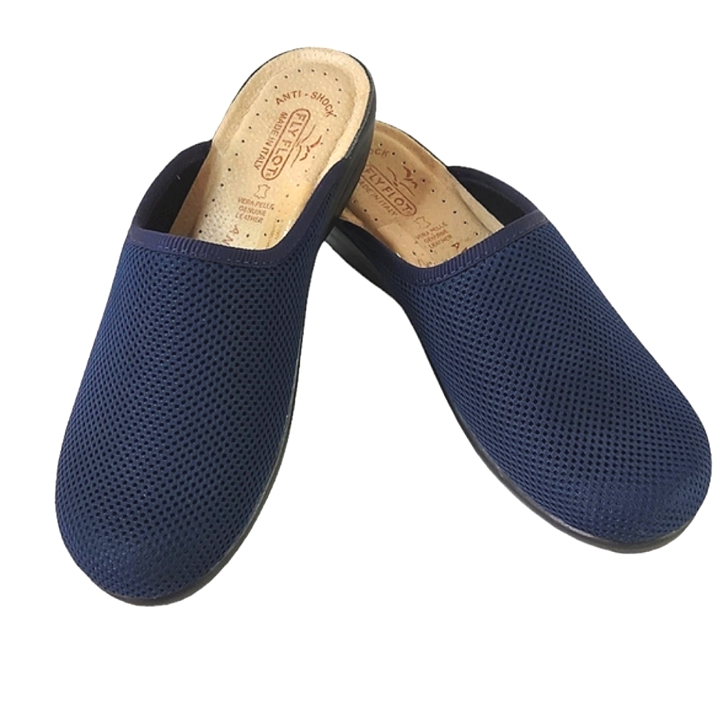 Women's Navy Mesh Slip-On Comfort Clogs